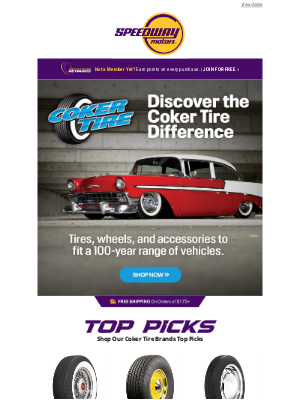 Speedway Motors - Coker Leads the Way in Specialty Tires and Wheels