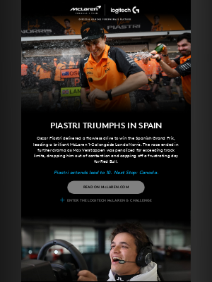 Logitech - Piastri Triumphs in Spain