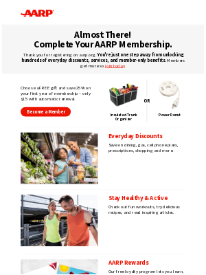 AARP - We have a discount waiting for you. Start your membership today