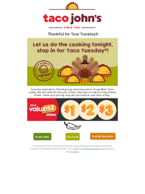 Taco John's - 🌮🌮Name Three Better Words Than “We’re Having Tacos”