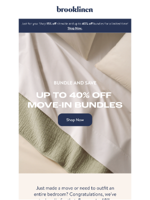 Brooklinen - Up to 40% Off Bundles? Say Less.