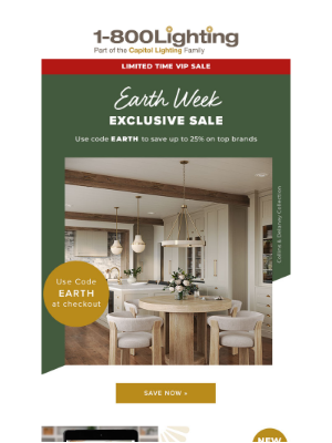 Capitol Lighting's 1800lighting - New Private Sale Alert: up to 25% off with code »