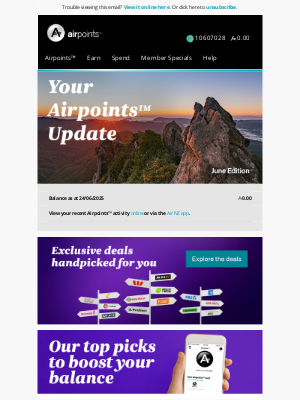 Air New Zealand - Lisa, your June Airpoints Update