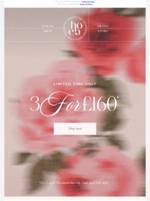 House of CB London - It's back – get 3 items for £160