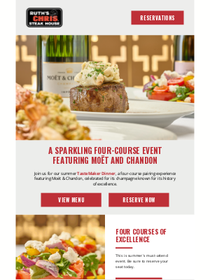 Ruth's Chris - You're invited: Moët & Chandon TasteMaker Dinner