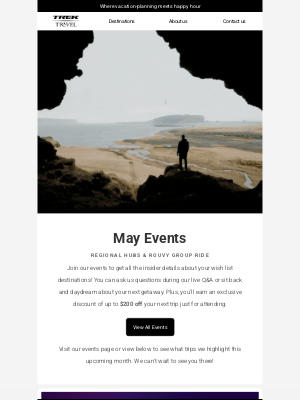 Trek Travel - May Events 🗓️