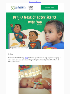 St Baldricks Foundation - Benji is 11-years-old. This is his third cancer diagnosis.