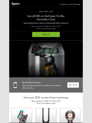 Dyson - Last chance to Save $200 on the Dyson Purifier Humidify+Cool.