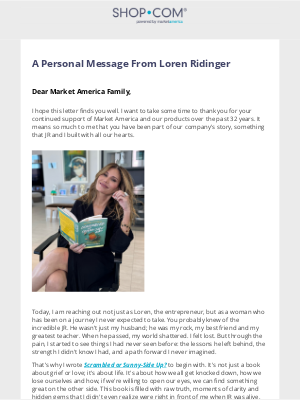 SHOP - A Personal Message From Co-Founder and CEO Loren Ridinger