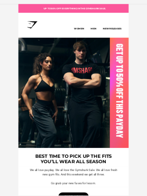 Gymshark (Australia) - Payday + up to 50% off