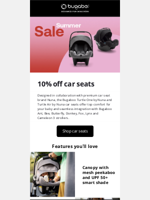 Bugaboo - 10% off Bugaboo car seats