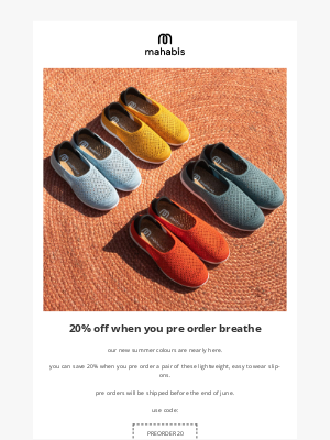 Mahabis - 20% off for breathe pre orders