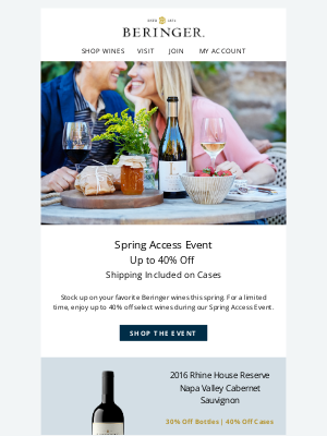 Beringer - Spring Wines, Exclusive Savings