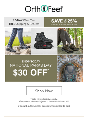 Orthofeet - END SOON | $30 off hiking shoes