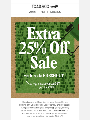 Extra 25% Off Sale Is Underway