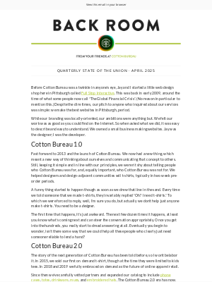 Cotton Bureau - Quarterly State of the Union — April 2025 🪏