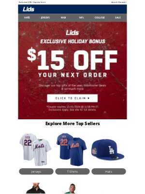 LIDS - Just For You | $15 Off Your Next Order