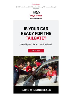 Pep Boys - Tailgate-Ready Car. Wallet-Friendly Deals.