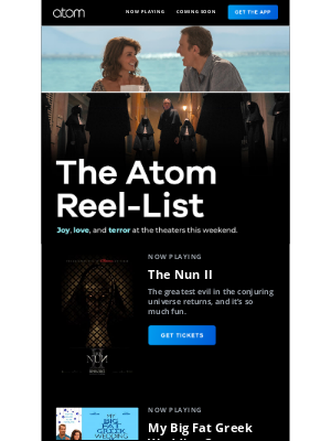 Atom Tickets - Evil returns with THE NUN 2 in theaters