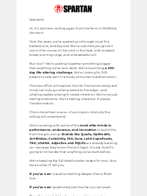 Spartan Race Inc. - From Joe: It’s Time We Push Even Harder