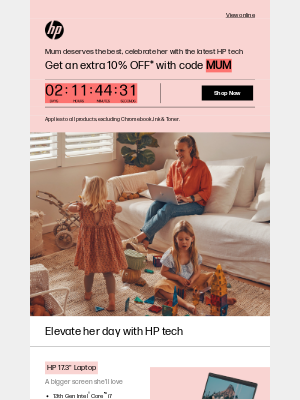 Extra 10% OFF* this Mother's Day