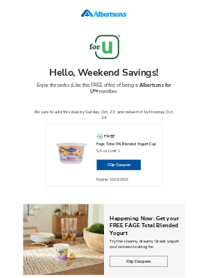 Albertsons - Get your FREE offer before it's gone!