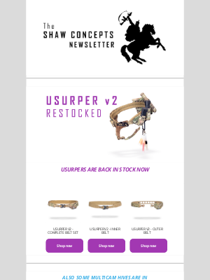 Shaw Concepts - Shaw Concepts Newsletter - Usurpers LIVE