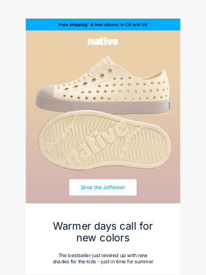 Native Shoes - Just dropped: new kids Jefferson colors