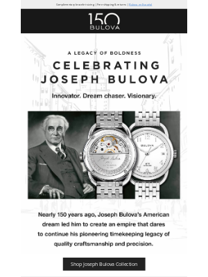 Bulova - Legendary Boldness Personified: Celebrating Joseph Bulova