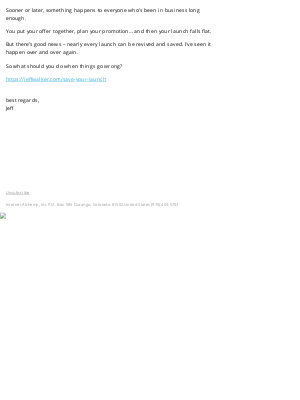 Product Launch Formula - when things go wrong
