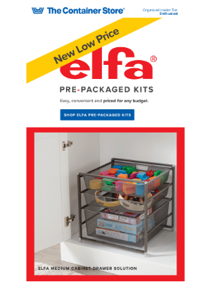 The Container Store - New Low Price! Elfa Pre-Packaged Kits 💙