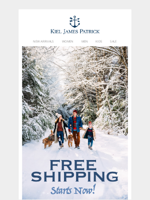 Kiel James Patrick - Free Domestic Shipping Starts Now!