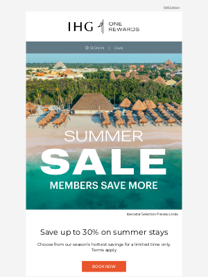 Intercontinental Hotel Group - Save up to 30% on summer stays