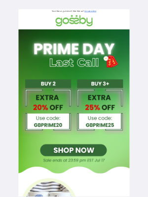 Gossby - LAST CALL: Prime Day deals end today!