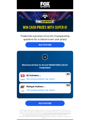 Fox Networks Group - Pick 6, Win Big 🏈💰