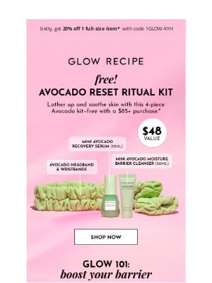 Glow Recipe - A free 4-piece kit for soothed skin
