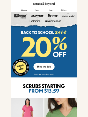 Scrubs & Beyond - Class Is In. So Are the Savings!