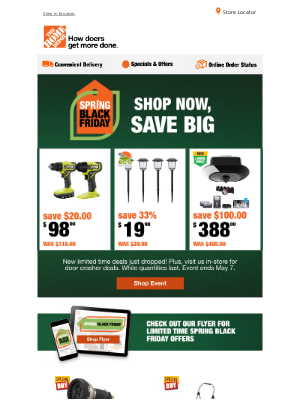 The Home Depot (Canada) - Hey Michael, Don’t Miss Out on Our Spring Black Friday Deals
