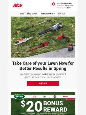 Ace Hardware - Fall Lawn Care = Spring Results 🌱