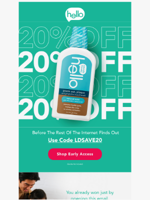 Hello Products - 20% Off Starts Now (For You) 🎟️