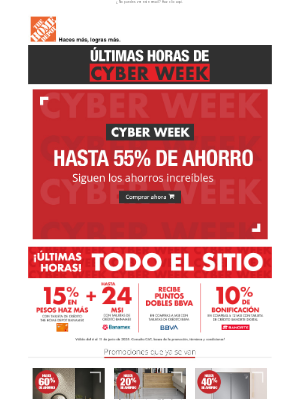 Home Depot Mexico - 👋 ¡Últimas horas! Adiós CYBER WEEK