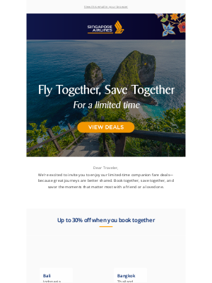 Singapore Airlines - Ready to jet off with a plus one?