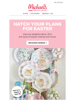 email marketing for Easter from Michaels