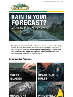 O'Reilly Auto Parts - Rain in the forecast?