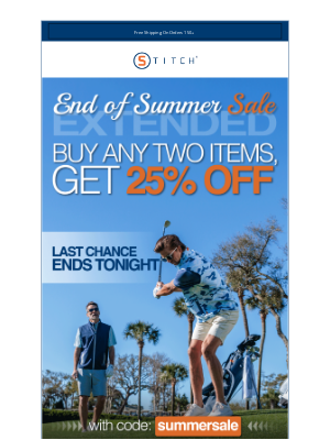 Stitch Golf - One More Day: End Of Summer Sale Extended - Don't Miss Out!