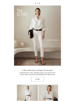 AYR - WET HAIR WHITE JEANS
