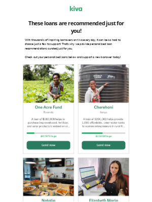 Kiva - Recommended just for you!