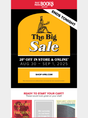 Half Price Books - 20% Off at HPB Ends Today