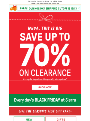 Sierra - Black Friday, meet Sierra Savings