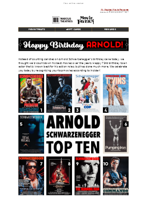 Marcus Theatres - Happy Birthday to the Ultimate Action Hero